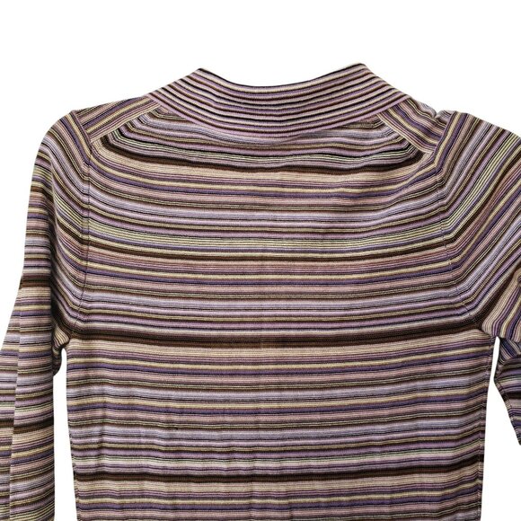 NEW Ninety-Percent Long Line Cardigan Purple Stripe Duster Cotton Sustainable - Picture 13 of 14